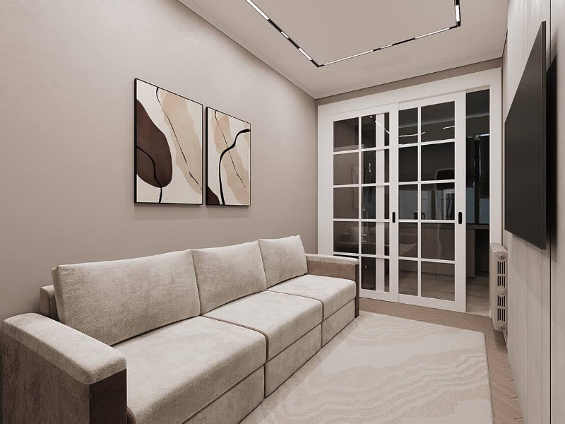 Дизайн проект квартиры 75 м2 в стиле смешанном стиле