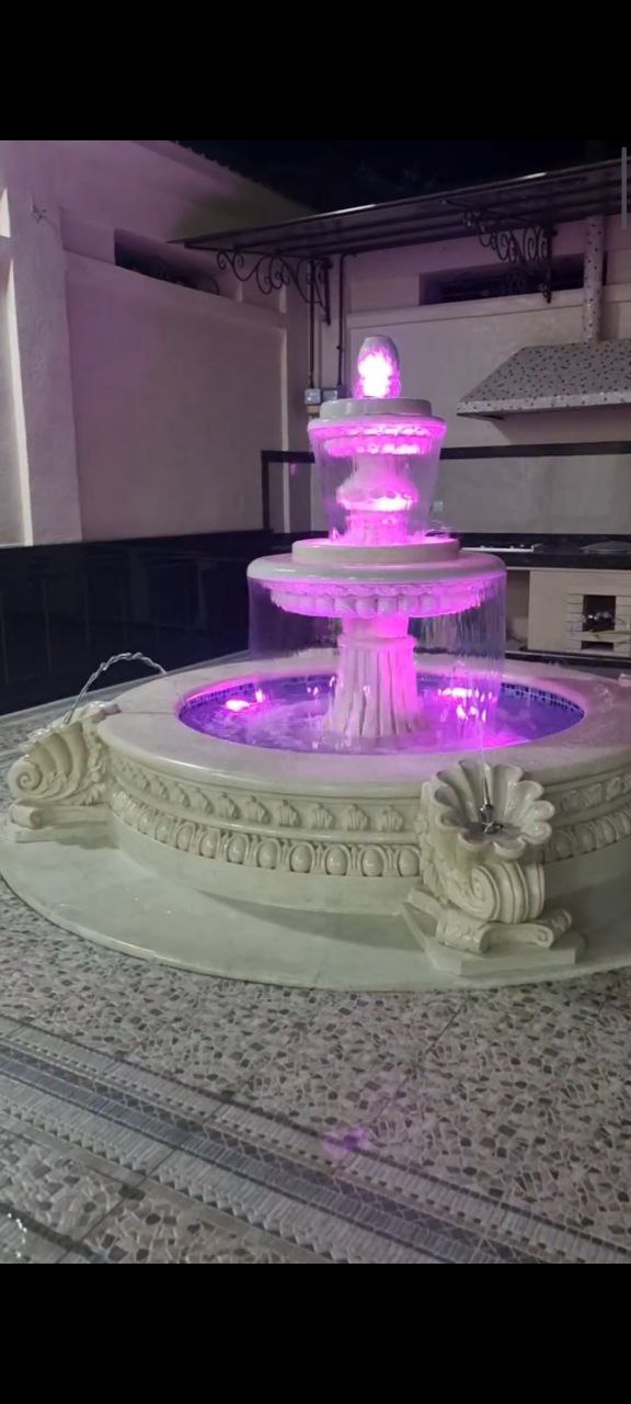 Строительство декоративного фонтана из искусственного камня