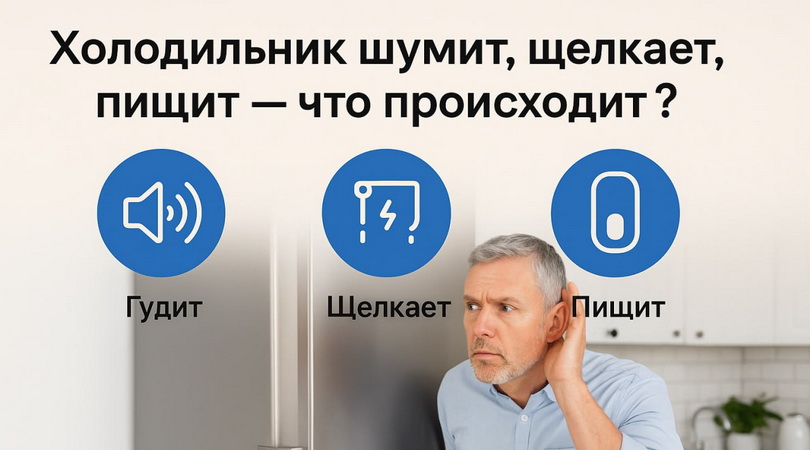 Странные звуки холодильника Холодильник гудит, пищит, трещит что делать, почему это происходит?