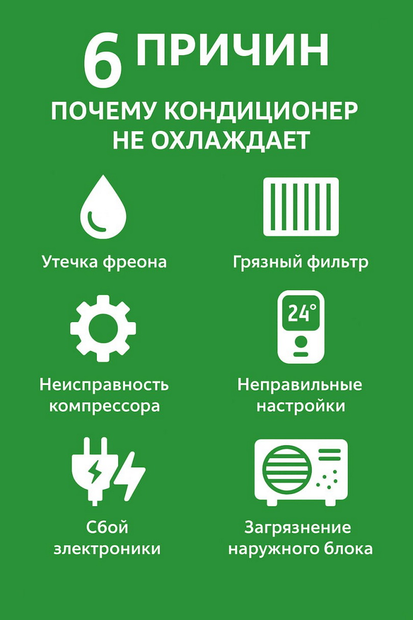 Причины почему кондиционер не охлаждает Почему кондиционер не охлаждает, дует теплым воздухом, кондиционер не холодит