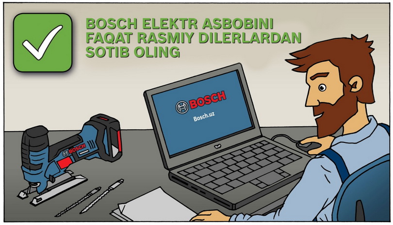Bosch asboblari uchun 3 yillik kafolat!