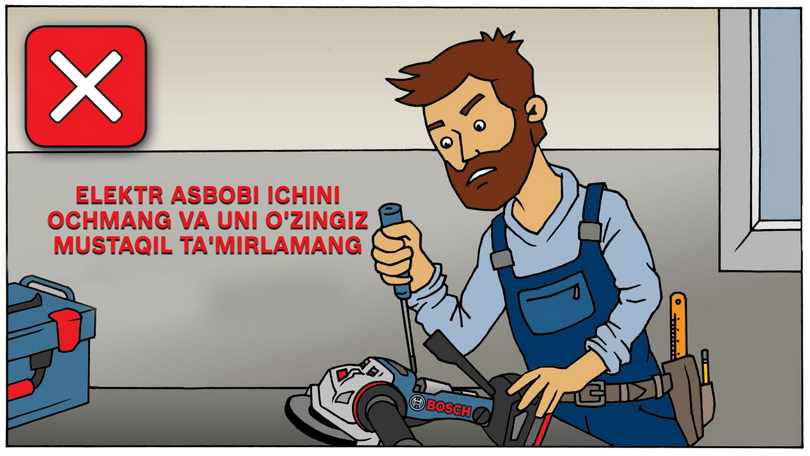 Bosch asboblari uchun 3 yillik kafolat!