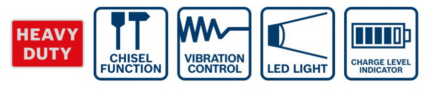 Функции перфоратора GBH 18V-26 F