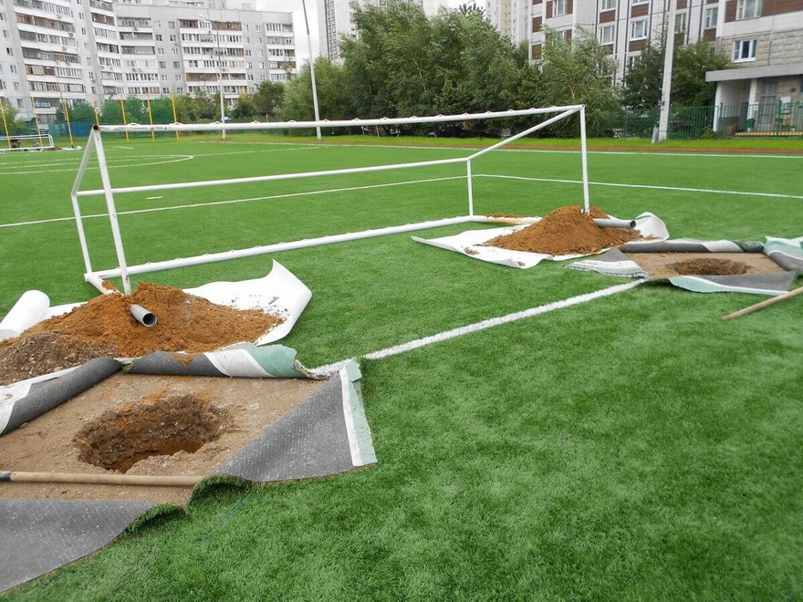 Строительство мини футбольного поля в Узбекистане
